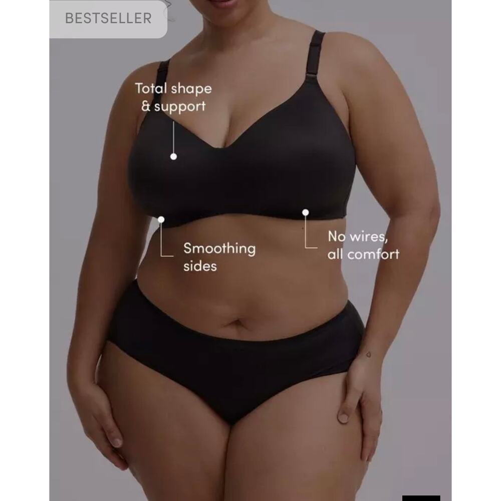 Torrid Wire-Free Lightly Lined Smooth Bra 11853893 Full Figured Plus 48DDD Black - Picture 6 of 13